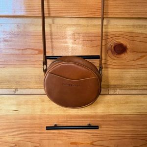 Portland leather circle crossbody